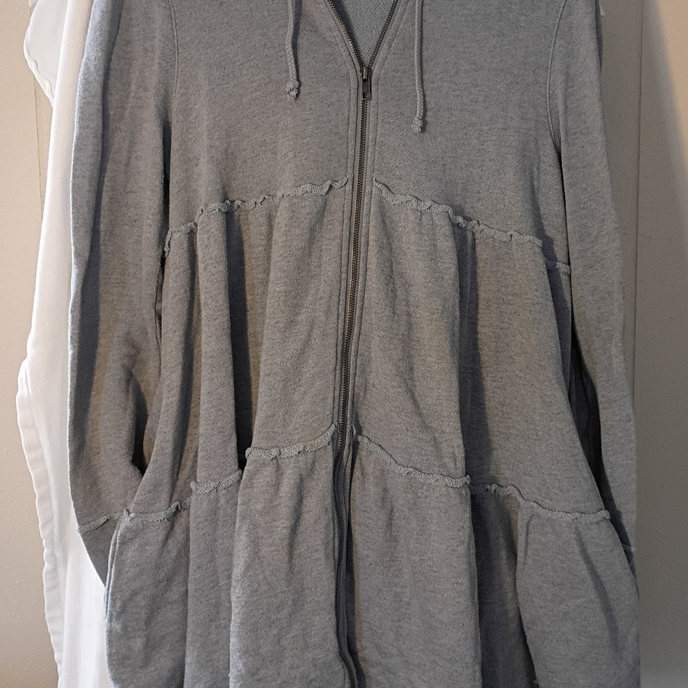 Free People Textured Gray Knit Fabric